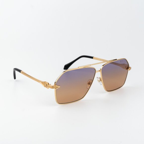 Versace Women Sunglasses Gold Gradient Violet Aviator VE2284 1002EL AUTHENTIC - Picture 4 of 13